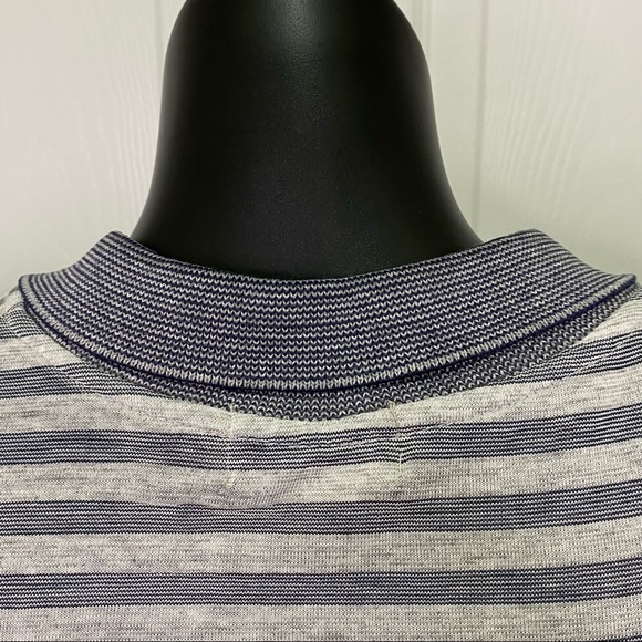 Vintage Gordie Howe Polo Golf Shirt Gray Striped Men’s Size XL Made In Canada - Picture 7 of 7